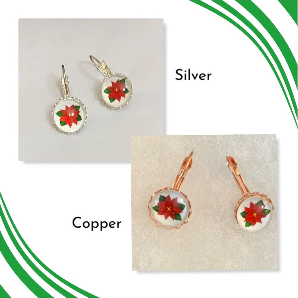 NEW poinsettia earrings